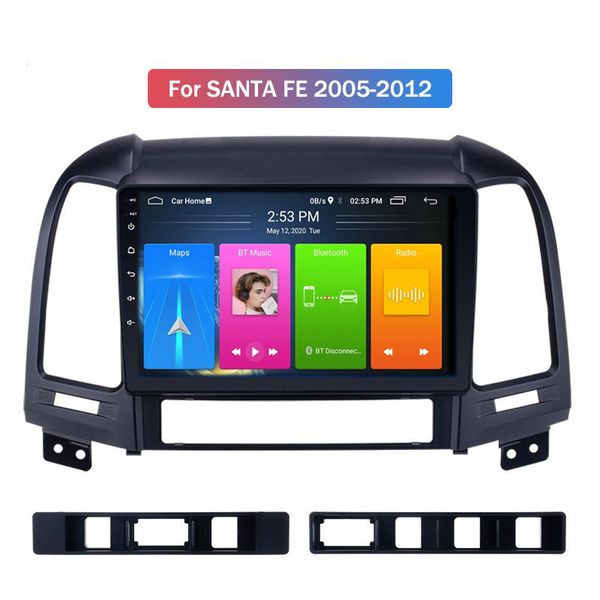 Lecteur DVD de voiture pour HYUNDAI SANTA FE 2005-2012 Navigation stéréo automatique Android 10 GPS 2G 32G avec lien téléphonique
