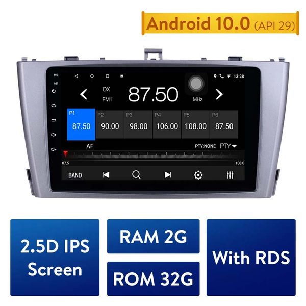Reproductor de dvd del coche para Toyota AVENSIS 2009-2013 Android 10,0 sistema de navegación GPS unidad principal Bluetooth Wifi auto Radio WIFI