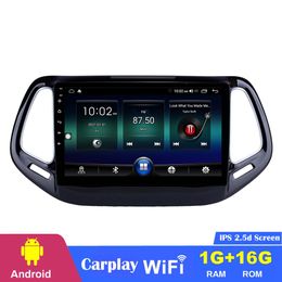 Lecteur dvd de voiture dans le tableau de bord Auto Audio stéréo pour Jeep Compass-2017 avec USB Mirror Link WIFI 16G 10.1 pouces