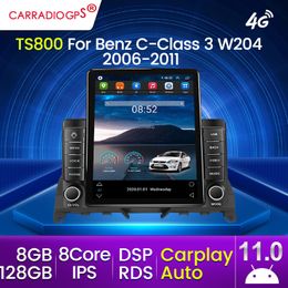 CAR DVD Radio 4G LTE IPS RDS DSP Android 11 voor Mercedes Benz C Klasse 3 W204 S204 2006-2011 GPS Navigatie BT Multimedia Player