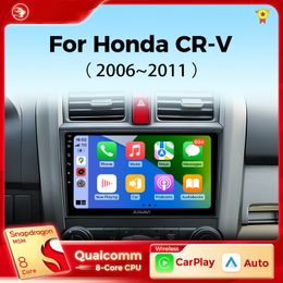 Radio DVD de automóvil para Honda CR-V 3 Re CRV 2007-2011 Carplay Android Auto Qualcomm Car Stereo Multimedia Player 4G Wifi DSP 48EQ