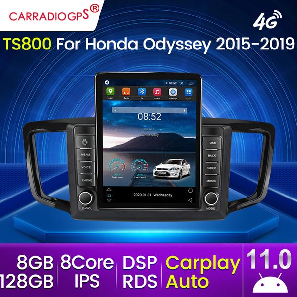 Radio Dvd de voiture pour Honda Odyssey 2015-2019 Autoradio Android 11 multimédia vidéo Navigation GPS Carplay autoradios Audio BT 2 Din