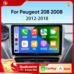 Radio de DVD de automóvil para Peugeot 2008 208 2012-2018 Navegación de jugadores multimedia GPS Wireless Carplay Android Auto Stereo no 2Din
