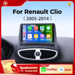 CAR DVD Radio voor Renault Clio 3 2005-2014 Wireless CarPlay Android Auto 4G Multimedia Player Navigation GPS 2Din Autoradio