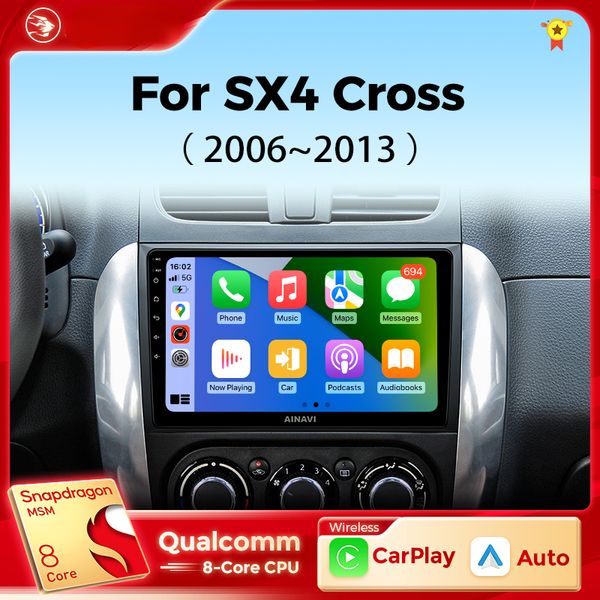 Radio DVD de voiture pour Suzuki SX4 Cross 2006-2013 pour Fiat Sedici Carplay Android Auto Radio Multimedia Player 4G WiFi GPS 2 Din