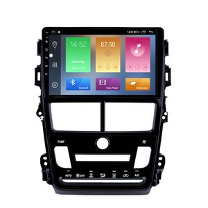 Unidad principal del reproductor de radio y DVD del automóvil para 2018-Toyota Vios Aire acondicionado automático 1024 * 600 Pantalla táctil 9 pulgadas Android 10 compatible con Carplay OBD2 Mirror Link Control del volante