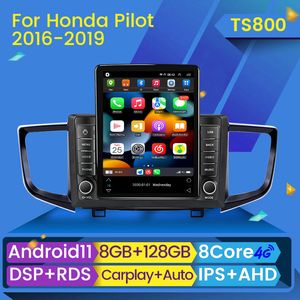 CAR DVD Radio Multimedia Video Player 128G Android voor Honda Pilot 2016-2019 Tesla Style Navigation GPS 2 Din CarPlay Auto