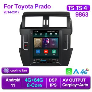 CAR DVD Radio Multimedia Video Player Android voor Toyota Land Cruiser Prado 150 2013-2017 Tesla Style Navigation Stereo GPS