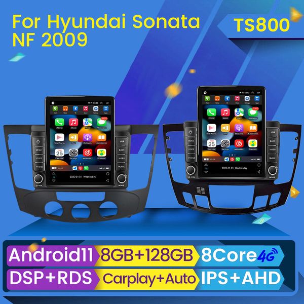 Reproductor de vídeo Multimedia con Radio y DVD para coche para Hyundai Sonata NF 2008 - 2010, navegación estéreo, GPS, Android 11, No 2din, 2 din, dvd