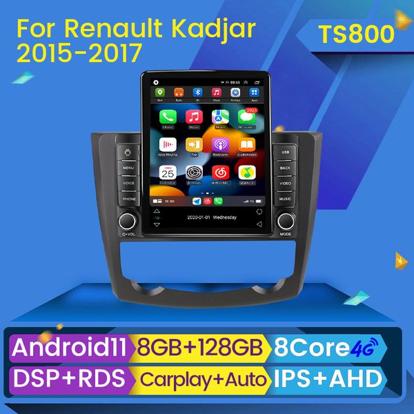 Reproductor de vídeo Multimedia Radio dvd para coche para Renault Kadjar 2015-2019 tipo Tesla navegación GPS estéreo Android