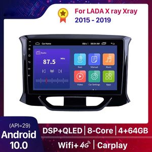 Autoradio dvd multimédia lecteur vidéo Navigation GPS 4GB + 64GB Android 10.0 QLED Carplay DSP pour LADA X ray Xray 2015-2019