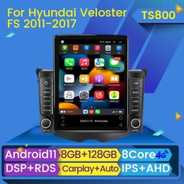 Lecteur dvd de voiture 2 Din pour Hyundai Veloster FS 2011-2017 multimédia 4G WIFI Carplay Auto GPS Navigation Android 11 pas de DVD