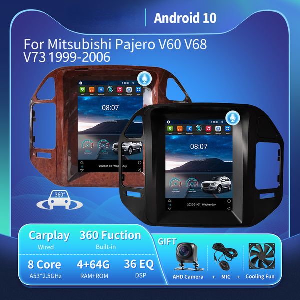 Lecteur Radio dvd de voiture pour Mitsubishi Pajero V60 V68 V73 1999-2006 Tesla navigateur à écran Vertical GPS récepteur stéréo Android 2 Din