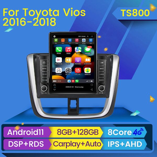 Reproductor de Radio y DVD para coche para Toyota Vios Yaris L 2016-2019 Android Carplay Multimedia Video navegación GPS BT No 2 Din