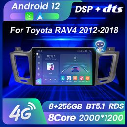 CAR DVD Radio Qled 256G Android voor Toyota Rav4 4 XA40 5 XA50 2012-2018 CarPlay Multimedia Video Player Stereo