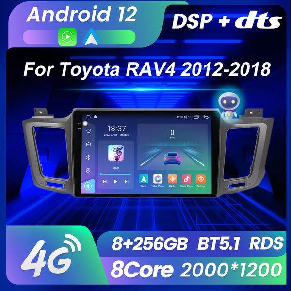 Autoradio Dvd QLED 256G Android pour Toyota RAV4 4 XA40 5 XA50 2012-2018 Carplay lecteur vidéo multimédia stéréo