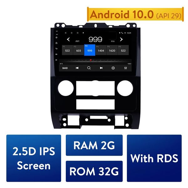 Reproductor de DVD y Radio estéreo para coche para Ford Escape 2007-2011 2012 GPS Navi Unit Android 10,0 RAM 2GB ROM 32GB 2.5D IPS