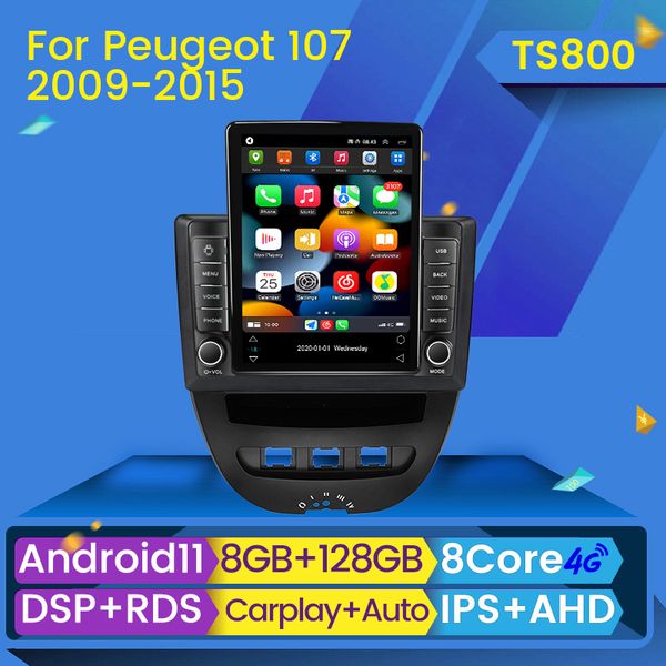 Reproductor estéreo de Radio dvd para coche para Peugeot 107 Toyota Aygo Citroen C1 2005 - 2014 CarPlay Android navegación GPS automática 2 Din 2din DVD