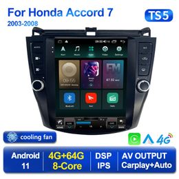 CAR DVD Radio Video 2 Din Player Android 11 voor Tesla-stijl voor Honda Accord 7 2003-2008 Multimedia GPS 2Din CarPlay Stereo