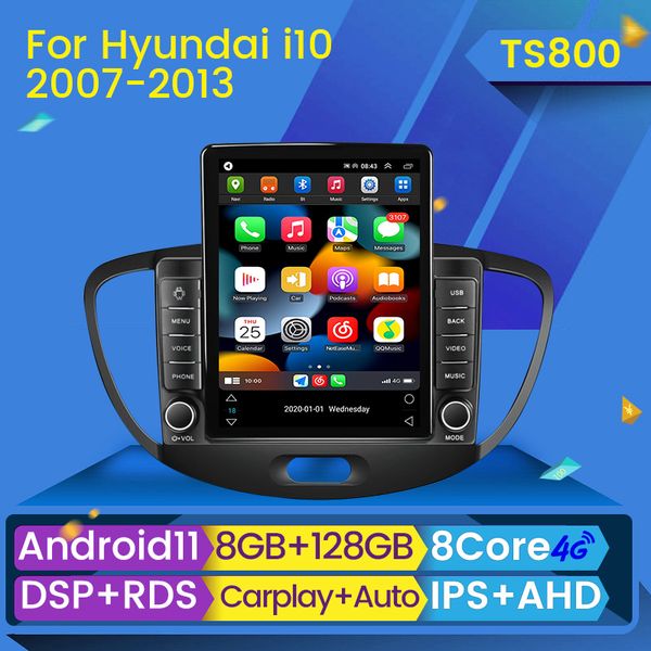 Voiture dvd stéréo 2din Android Auto Radio GPS lecteur multimédia pour Hyundai I10 2007 2008 2009 2010-2013 DSP IPS 2 DIN