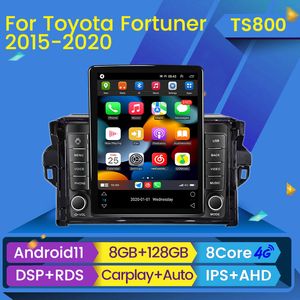 Lecteur dvd stéréo de voiture Android 11 pour Toyota Fortuner 2 2015 - 2020 Tesla Style multimédia vidéo Navigation GPS 2din BT