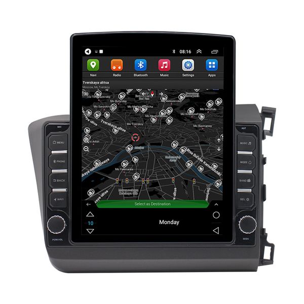 Lecteur de Navigation Android à écran Vertical de 9.7 pouces de Style Dvd de voiture pour Honda CIVIC 2012-2015 RHD avec Bluetooth Wifi Gps