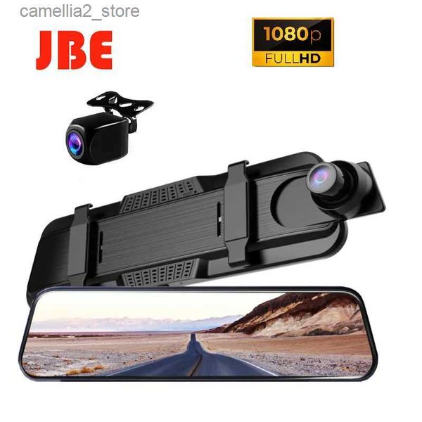 car dvr 10 pouces Dash Cam voiture DVR caméra arrière Full HD 1080 P lecteur enregistreur vidéo enregistreur automatique rétroviseur double Dashcam boîte noire Q231115