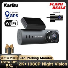 Carro dvr 2k traço cam para câmera do carro wifi gps dvr para coche dashcam 24h monitor de estacionamento mini frente e traseira dupla dvrs registrador vídeo q231115