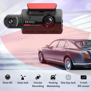 Voiture dvr 3.0 pouces 2 lentilles vidéo HD1080P enregistreur de conduite capteur de Vision nocturne boucle tableau de bord caméra voiture boîte noire