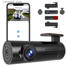 dvr per auto 4K WiFi Car Dash Cam DVR Videoregistratore anteriore e posteriore 2K Mini Dashcam per auto GPS Tracker Monitoraggio parcheggio 24 ore Controllo app Q231116