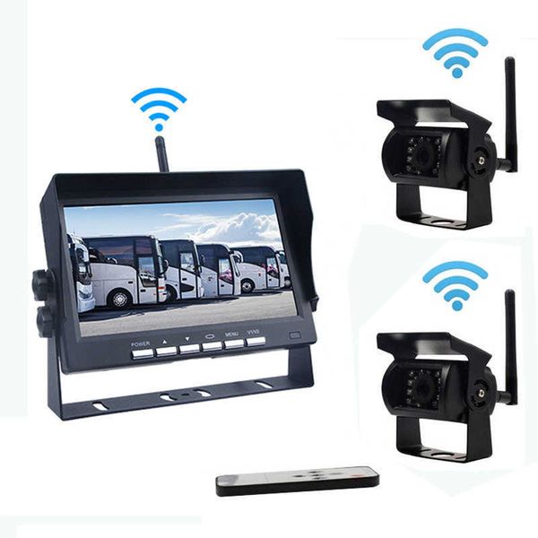 Voiture dvr 7 pouces moniteurs de véhicule inversé sans fil moniteur d'écran de caméra de recul pour camion automatique RVHKD230701