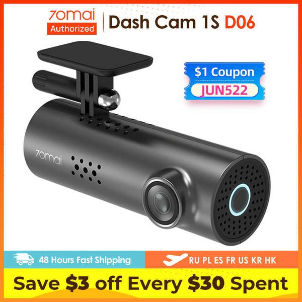 Voiture dvr 70mai Dash Cam 1S DVR Wifi 1080P HD Night Vision Gsensor Véhicule Caméra Enregistreur Vidéo Anglais Contrôle Vocal MoniteurHKD230701