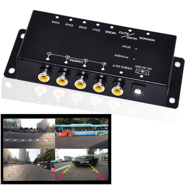 Car dvr Auto Wayfeng Switch Box 4 canales Control disponible para ver la cámara de video Lado frontal Cámaras traseras Asistencia de estacionamientoHKD230701