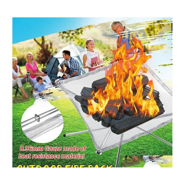 Voiture DVR Barbecue Grills Portable Foyer Pliant Support De Feu De Camp Extérieur Cam Incinérateurs Barbecue Incinérateur Poêle À Bois Livraison Directe Maison Garde Dhm7A