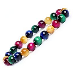 coche dvr Beaded Strands 10Mm Hombres Tiger Eye Bracelet Relax Ansiedad Crystal Beaded Strand Triple Protection Jewelry Healing Chakra Piedras preciosas B Dhxon