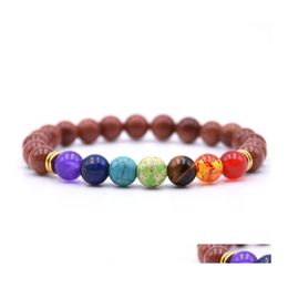 Auto DVR kralen Strengen 7 Chakra Planet Gemstone Bead Bracelet Mens Mens Men