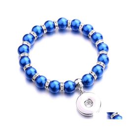 coche dvr Beaded Strands Colorf Style Acrylic Beads Strand Bracelet 18Mm Snap Button Charms Jewelry Para Mujeres Hombres Drop Delivery Pulseras Dhqed