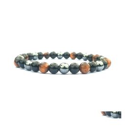 Auto DVR kralen strengen dames heren handgemaakte klassieke zwarte galsteen tijger eye obsidian 8mm gemengde kleur armband kralen drop levering sieraden dh16y