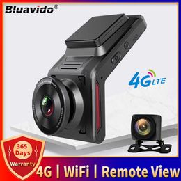 Auto dvr Bluavido 4G Verborgen Dash Cam GPS Tracking Ondersteuning Live Remote Monitoring Met Twee Camera Video-opname FHD 1080P WiFi HotspotHKD230701