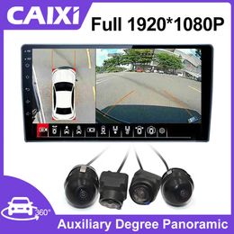 Auto dvr CAIX 360°Auxiliary Graden Panoramisch Surround View Voor Achter Links Rechts 1080 P Camera Voor Android Radio dvd-spelerHKD230701