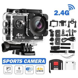 Auto Dvr Auto Dvrs 2.0 Inch Dvr Tra Hd 4K Actiecamera Camcorder Met Afstandsbediening 30M Waterdicht Sport Wifi Extreme Helm Drop Deli Dhizf