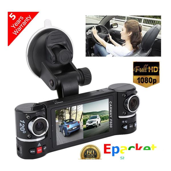 car dvr Car Dvrs 2.7 1080P Hd Dvr Cmos Cámara Grabadora de video Dash Cam Gsensor Gps Lente dual Llega Entrega de entrega Móviles Motocicletas Electron Dhtlv