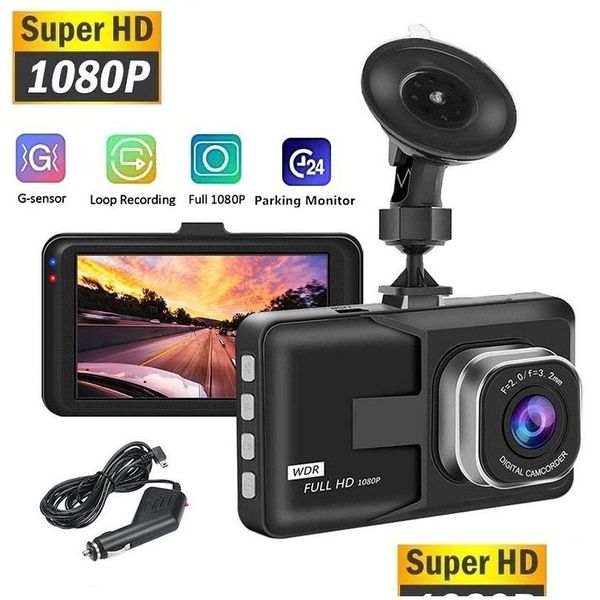 Car Dvr Car Dvrs Real HD 1080P Dash Cam DVR Grabadora de video Grabadoras de grabación de ciclo Visión nocturna Gran angular Dashcam Cámara Registrador Otyp2