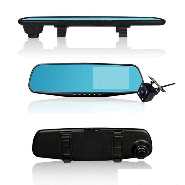 DVR para automóvil Venta de DVR para automóvil Cámara DVR de 43 pulgadas FL HD 1080P Espejo retrovisor Matic con grabadora Dashcam 7350771 Entrega directa Automob Otx8A