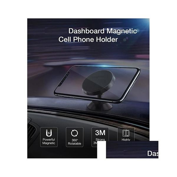 Voiture Dvr Support De Voiture Support De Téléphone Magnétique Aimant Super Fort Avec 4 Plaques Métalliques Support De Smartphones Magnétiquement 360° Rotation Drop Del Dhzws