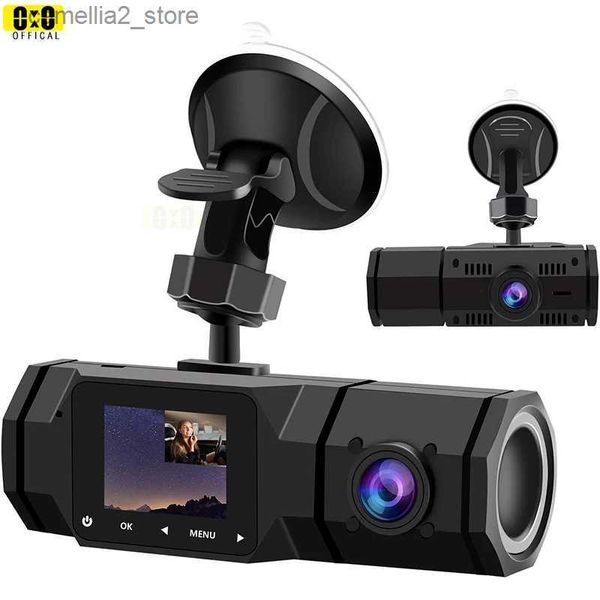 car dvr Enregistreur de voiture Double caméra de tableau de bord FHD 1080P Caméras de tableau de bord doubles avant et intérieures Caméra de tableau de bord à vision nocturne IR pour enregistrement en boucle de taxi de voiture Q231115