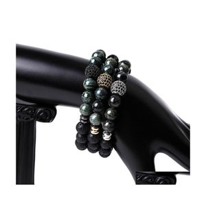 Auto DVR bedelarmbanden CZ Bal Polar Stone kralen mannen Handgemaakte armband 8mm Boeddha Lava kralen vrouwen sieraden cadeau drop levering dhhdz