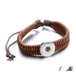 voiture dvr Charme Bracelets Noosa À La Main Tissage En Cuir Casual Vintage Punk Bracelet Diy 18Mm Gingembre Snap Bouton Pour Les Amoureux Mtilayers Drop Deli Dh568