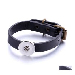 Auto DVR bedelarmbanden PU Lederen band Bracelet Fit 18mm Snap knop Charms Bangle sieraden voor vrouwen Men S11 Drop Delivery DHGUF