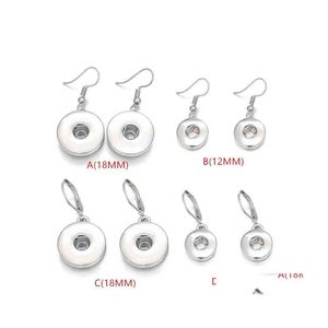 Auto DVR Charm Noosa -brokken Sier kleur Snap knop oorbellen 12 mm 18mm Dange voor vrouwen sieraden drop levering dhdnr